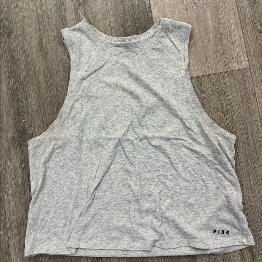 PINK Victoria's Secret Light Gray Muscle Tee